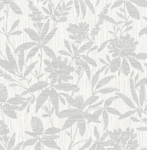 Brewster 4025-82530 Riemann Silver Floral Wallpaper