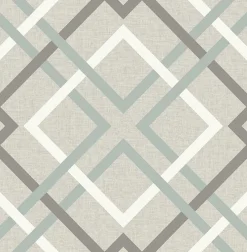 Brewster 2904-22649 Saltire Taupe Geometric Wallpaper
