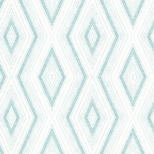 Brewster 3120-13661 Santa Cruz Turquoise Geometric Wallpaper