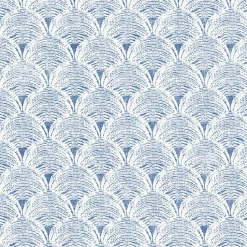 Brewster 3120-13654 Santiago Blue Scalloped Wallpaper