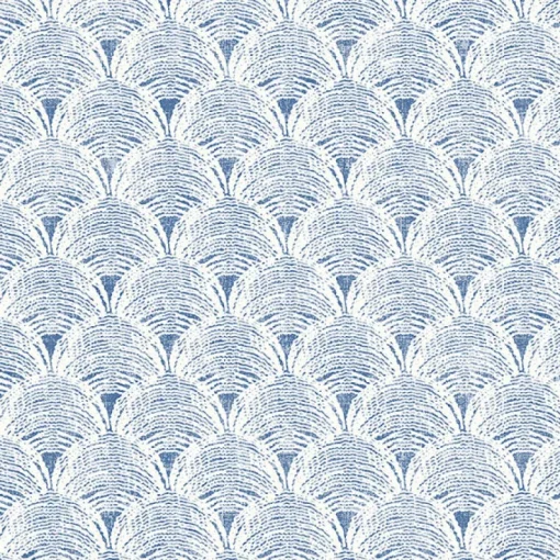 Brewster 3120-13654 Santiago Blue Scalloped Wallpaper