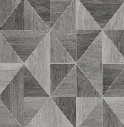 Brewster 2814-24963 Simpson Grey Geometric Wood Wallpaper