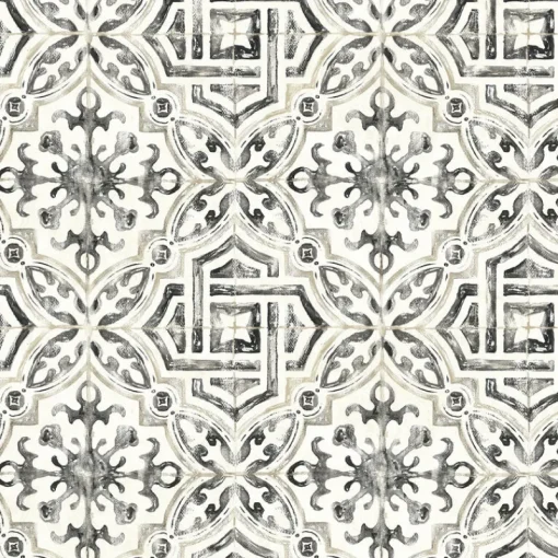 Brewster 2904-12331 Sonoma Charcoal Spanish Tile Wallpaper
