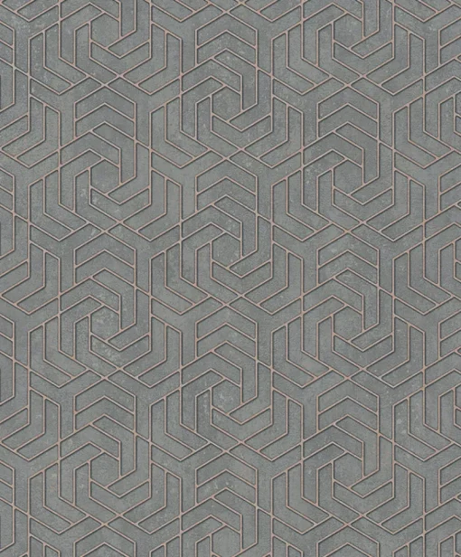 Brewster 4035-32609 Tama Charcoal Geometric Wallpaper