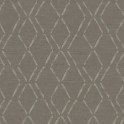 Brewster 3118-12654 Tapa Brown Trellis Wallpaper