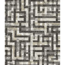 Brewster 376011 Tebessa Black Geometric Wallpaper