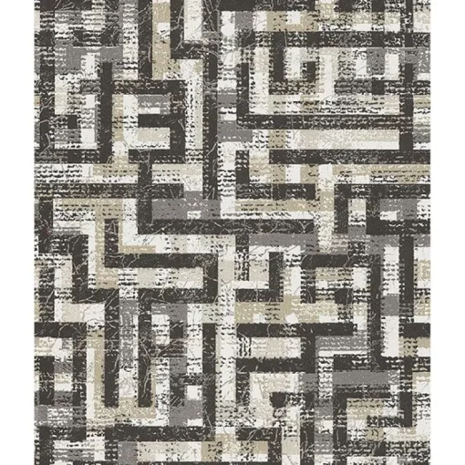 Brewster 376011 Tebessa Black Geometric Wallpaper