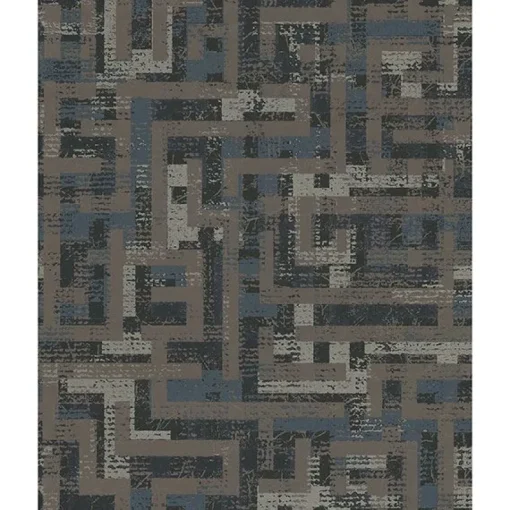 Brewster 376013 Tebessa Dark Brown Geometric Wallpaper