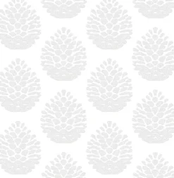 Brewster 3118-25091 Totem Light Grey Pinecone Wallpaper