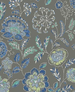 Brewster/ASP 2744-24110 Tropez Charcoal Jacobean Wallpaper