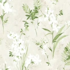 Brewster 2814-21628 Turner Cream Watercolor Floral Wallpaper