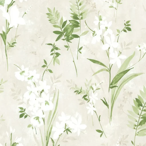 Brewster 2814-21628 Turner Cream Watercolor Floral Wallpaper