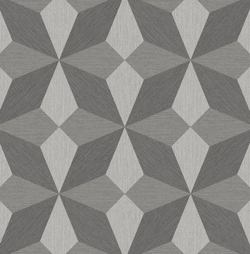Brewster/ASP 2908-25300 Valiant Grey Faux Grasscloth Geometric Wallpaper