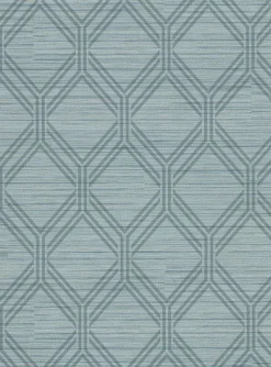 Brewster 2910-2726 Vaughan Teal Geometric Wallpaper
