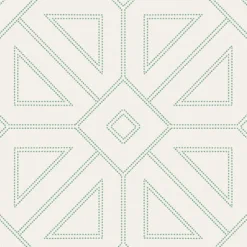 Brewster/ASP 2973-87373 Voltaire Green Beaded Geometric Wallpaper