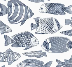 Brewster/ASP 2927-80202 Wailea Indigo Tropical School Wallpaper