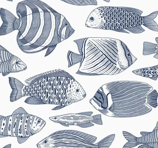 Brewster/ASP 2927-80202 Wailea Indigo Tropical School Wallpaper