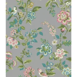 Brewster 375065 Willem Taupe Painted Garden Wallpaper