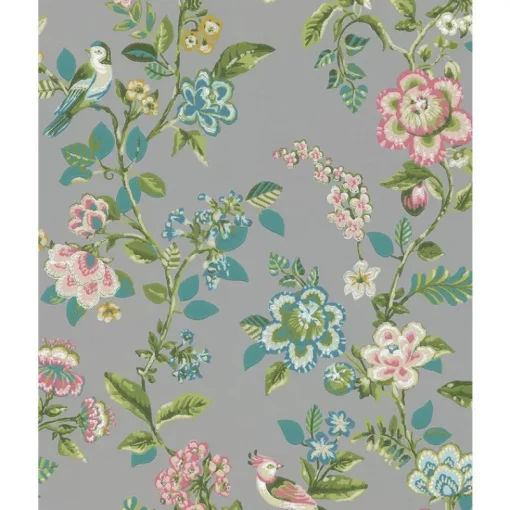 Brewster 375065 Willem Taupe Painted Garden Wallpaper