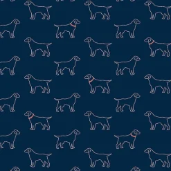 Brewster 3122-10402 Yoop Dark Blue Dog Wallpaper