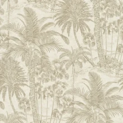 Brewster 4035-832549 Yubi Gold Palm Trees Wallpaper