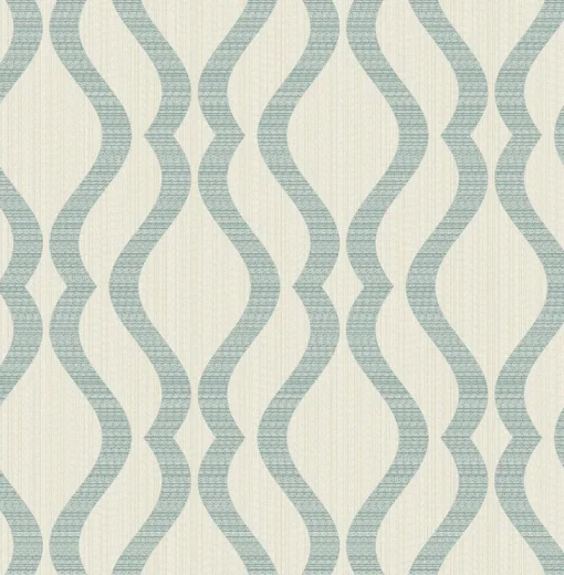 Brewster 2834-25066 Yves Teal Ogee Wallpaper