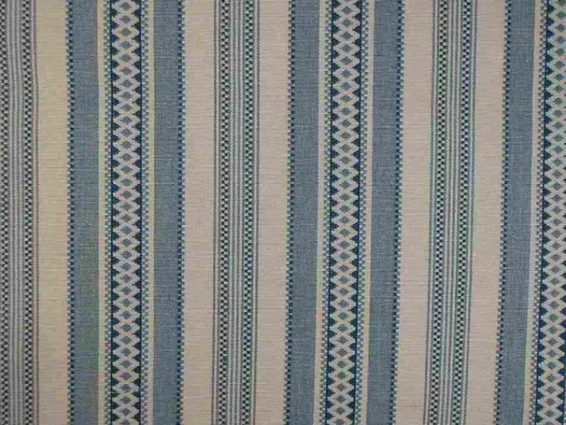 Laura Kiran Alpine Stripe Blue Fabric