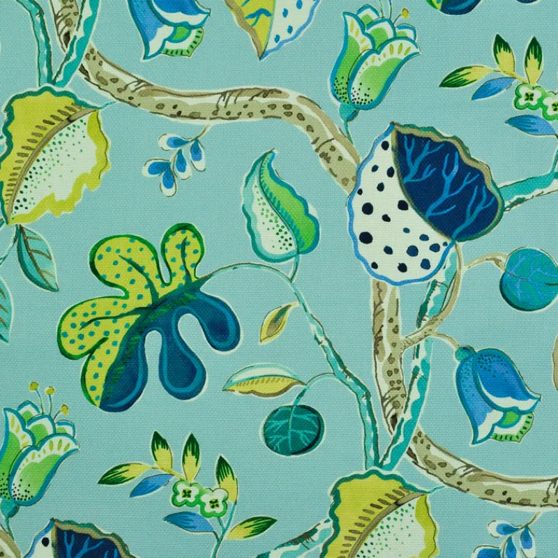 PKaufmann_inc/PK Aurora Vine Aqua P/Kaufmann Fabric