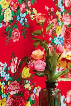 Brewster Ayaanle Red Dutch Painters Floral Wallpaper