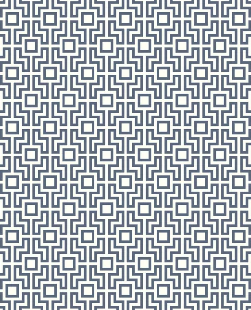 Brewster/ASP Boxwood Blue Geometric Wallpaper