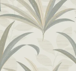 York/AV CA1551 White/Off Whites El Morocco Palm Wallpaper