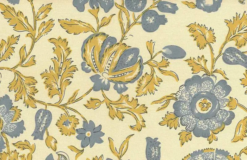 Laura Kiran Calicut Handprint Sun Chambray Fabric