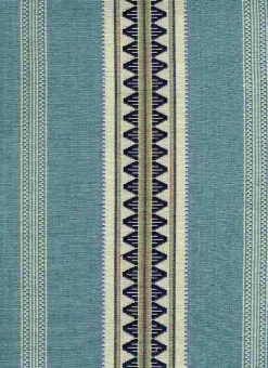 Laura Kiran Catalan Stripe Blues Fabric
