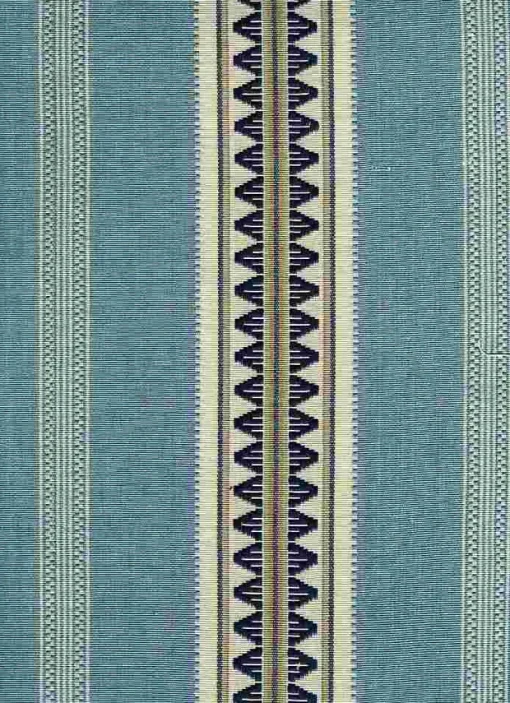 Laura Kiran Catalan Stripe Blues Fabric
