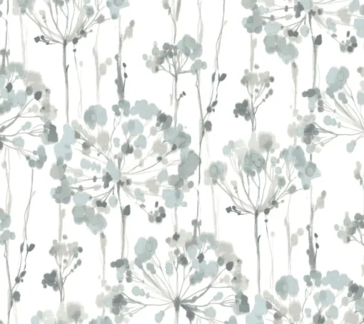 York CI2426 Blue Gray Flourish Wallpaper