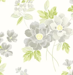 Brewster/ASP Claressa Grey Floral Wallpaper
