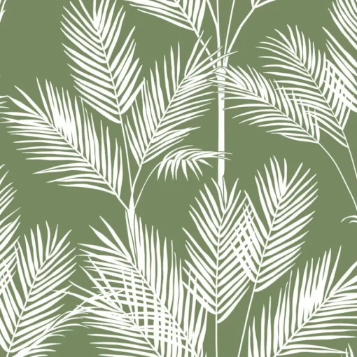 York CV4411 Green King Palm Silhouette Wallpaper
