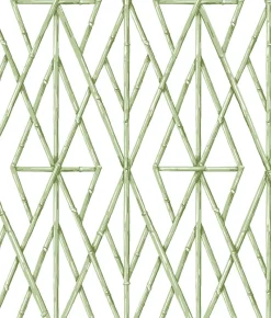 York CV4451 Green Riviera Bamboo Trellis Wallpaper