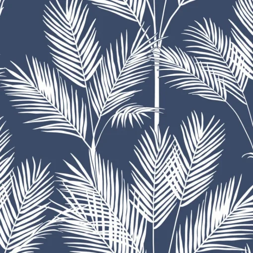York CV4410 Navy King Palm Silhouette Wallpaper