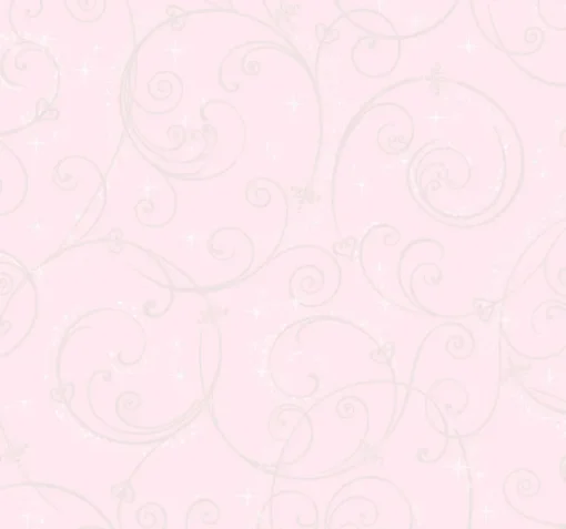 York DI0904 Pink/ Glitter Disney Princess Perfect Scroll Wallpaper