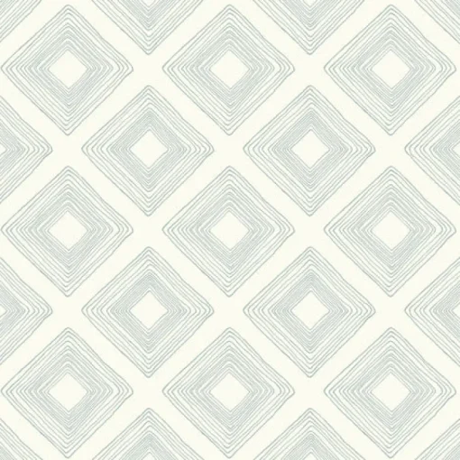 York Diamond Sketch Eggshell Blue Magnolia Home Vol. II Wallpaper