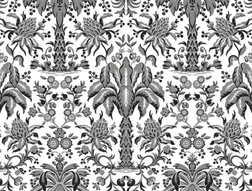 York DM5014 Black Palmetto Palm Damask Wallpaper