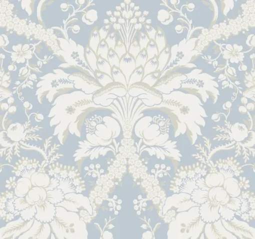 York DM4955 Blue French Artichoke Dam Wallpaper