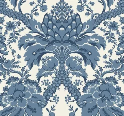 York DM4951 Blue French Artichoke Dam Wallpaper