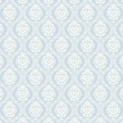 York DM5026 Blue Petite Ogee Wallpaper