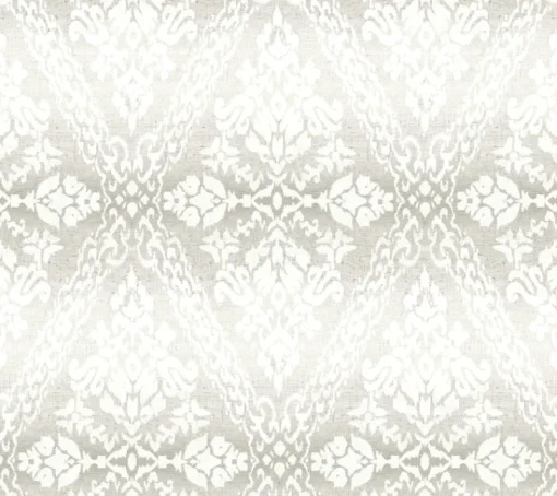 York DM4934 Gray Tudor Diamond Damask Wallpaper