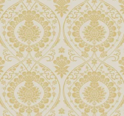 York DM4903 Off White Gold Imperial Damask Wallpaper