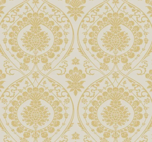 York DM4903 Off White Gold Imperial Damask Wallpaper