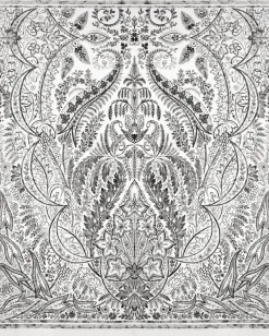 York DM4911M Black White Jaipur Paisley Damas Wallpaper Mural