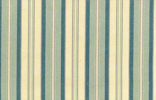 Laura Kiran Dover Stripe Cream Aqua Blue Fabric